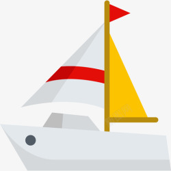 帆船符号帆船旅行地点表情符号2扁平图标高清图片