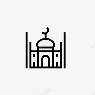 清真寺景观宗教图标图标