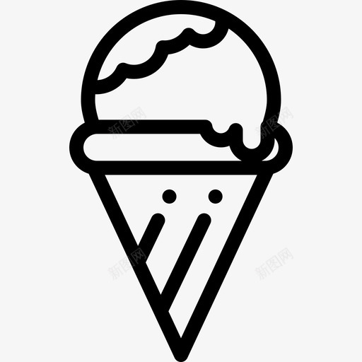 冰激凌甜点和糖果2份线性图标svg_新图网 https://ixintu.com 冰激凌 甜点和糖果2份 线性