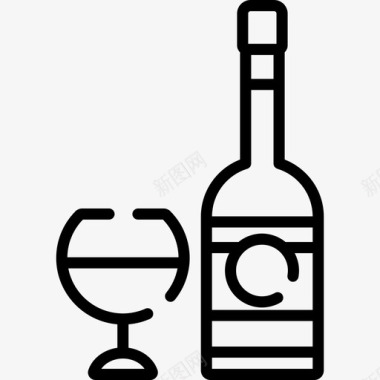 葡萄酒冬季22线性图标图标