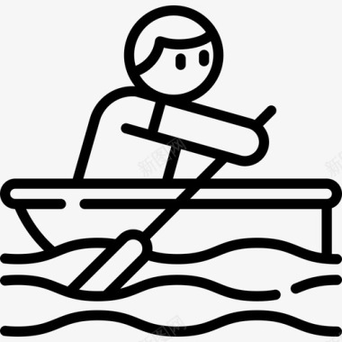 划船运动61直线型图标图标