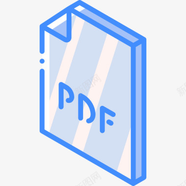 Pdf文件夹和文件蓝色图标图标