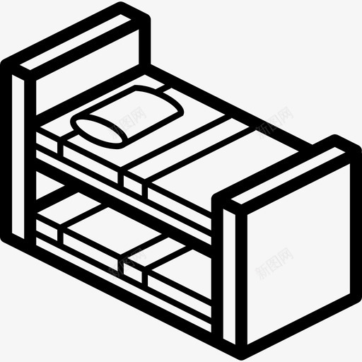 双层床家具40直线型图标svg_新图网 https://ixintu.com 双层床 家具40 直线型