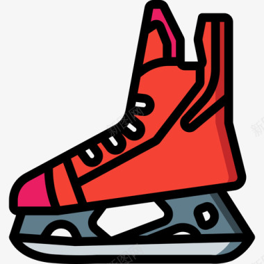 溜冰鞋极限运动线性颜色图标图标