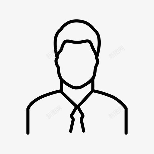 头像员工男性图标svg_新图网 https://ixintu.com 员工 头像 用户 男性 简单线图标 简易头像 经理