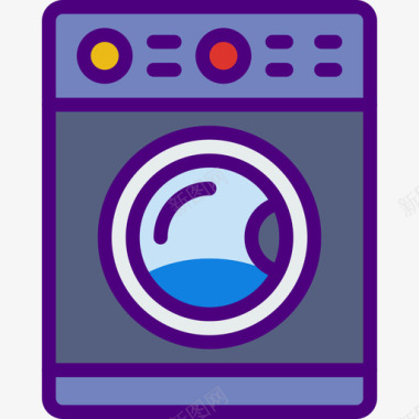 洗衣机家具家庭线颜色图标图标