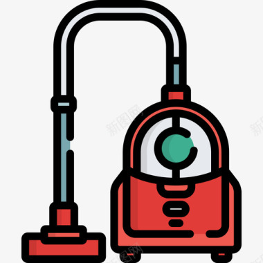 真空清洁5线性颜色图标图标