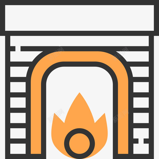 壁炉加热器和壁炉黄色阴影图标svg_新图网 https://ixintu.com 加热器和壁炉 壁炉 黄色阴影