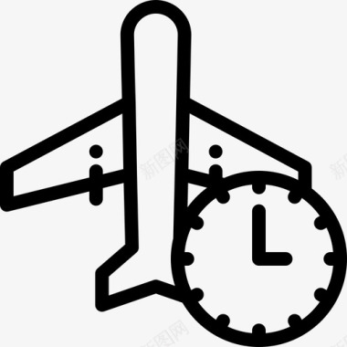 飞行时间航空9直线图标图标