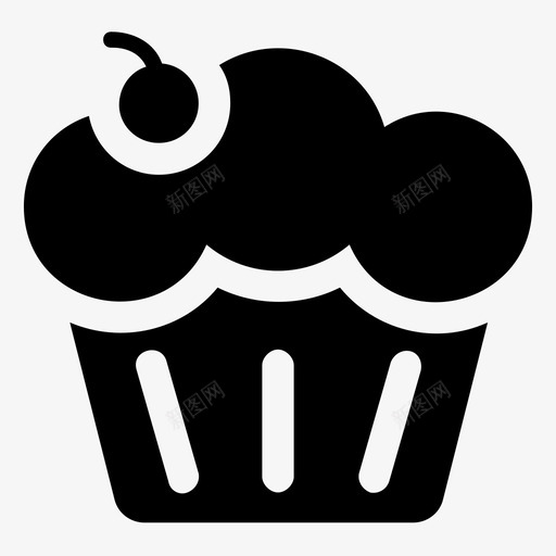 纸杯蛋糕烘焙食品甜点图标svg_新图网 https://ixintu.com 仙女蛋糕 松饼 烘焙食品 甜点 纸杯蛋糕 蔬菜和食品字形图标