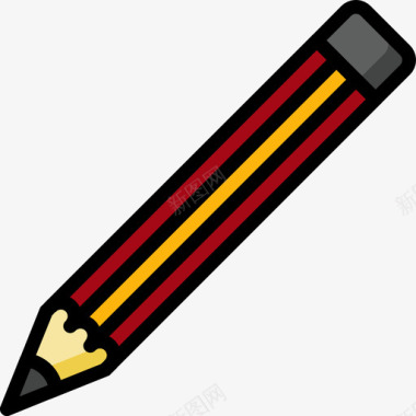 铅笔文具11线颜色图标图标