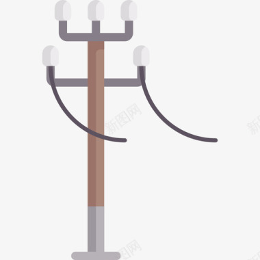 电杆电工工具和元件2扁平图标图标