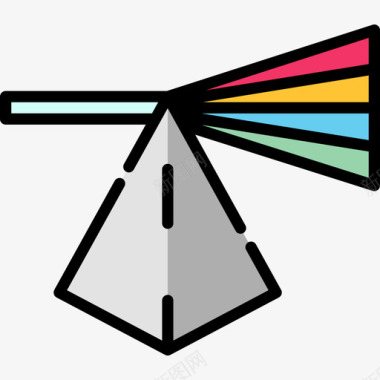 棱镜创作过程40线性颜色图标图标