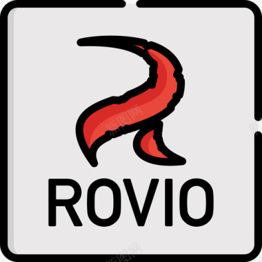 Rovio视频游戏徽标2线性颜色图标图标