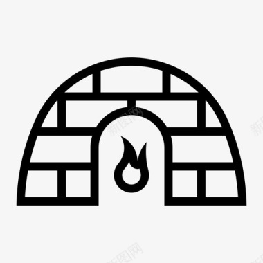 壁炉砖暖气图标图标