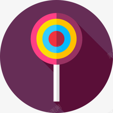 棒棒糖甜点和糖果扁平图标图标