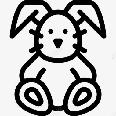 兔子玩具20直线型图标图标