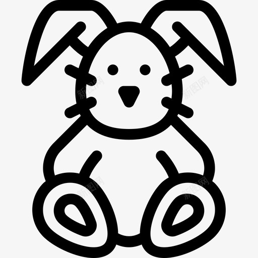 兔子玩具20直线型图标svg_新图网 https://ixintu.com 兔子 玩具20 直线型