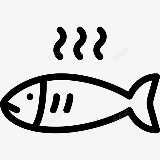 鱼动物水图标svg_新图网 https://ixintu.com 动物 水 海鲜 蛋白质 餐厅线图标 鱼
