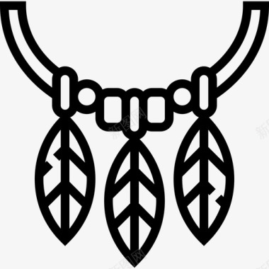项链美洲原住民2条直线型图标图标
