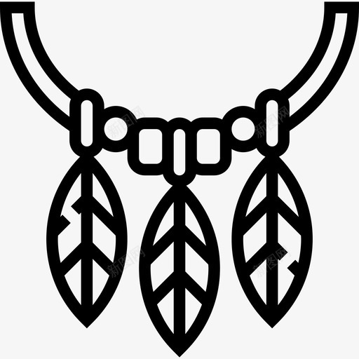 项链美洲原住民2条直线型图标svg_新图网 https://ixintu.com 直线型 美洲原住民2条 项链
