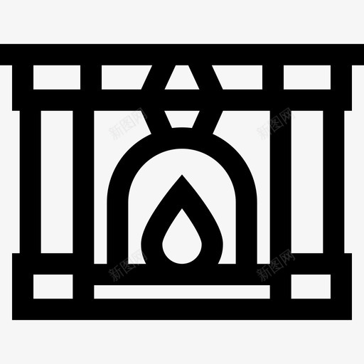 壁炉复古装饰10线性图标svg_新图网 https://ixintu.com 壁炉 复古装饰10 线性