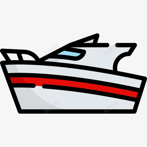 船旅行地点表情符号3线性颜色图标svg_新图网 https://ixintu.com 旅行地点表情符号3 线性颜色 船