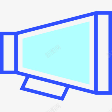扩音器电影视频线性颜色图标图标