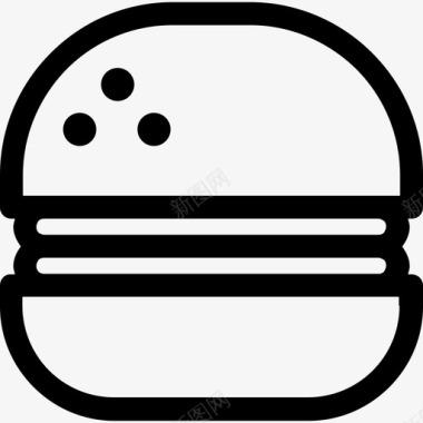 汉堡包烧烤架2个线性图标图标