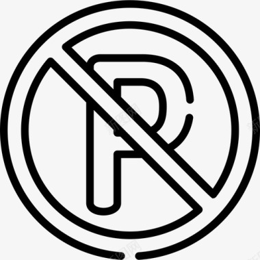 禁止停车信号灯4直线图标图标