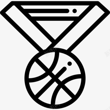 奖牌篮球二队直线型图标图标