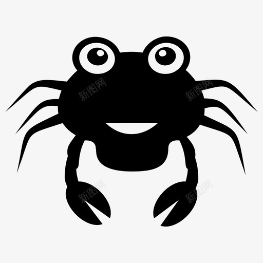 螃蟹海洋生物海鲜图标svg_新图网 https://ixintu.com 十二生肖 水下生物雕刻图标 海洋生物 海鲜 螃蟹
