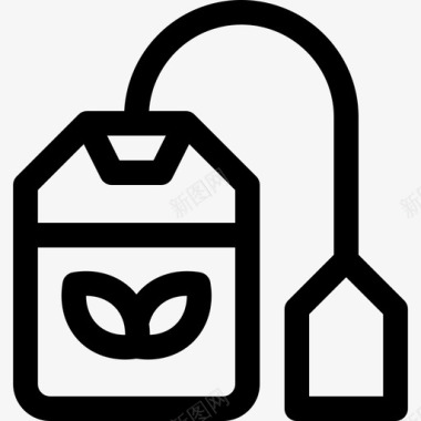 茶包咖啡店37直线型图标图标