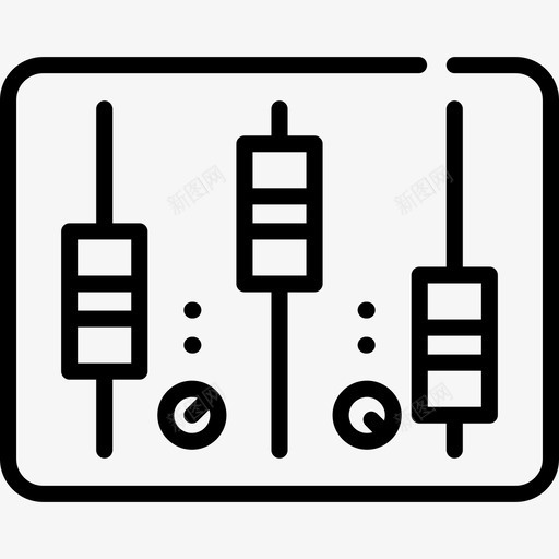 混音器多媒体19线性图标svg_新图网 https://ixintu.com 多媒体19 混音器 线性