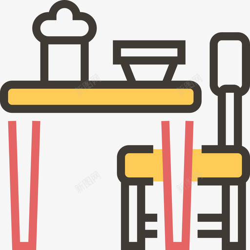 桌子厨房工具2黄色阴影图标svg_新图网 https://ixintu.com 厨房工具2 桌子 黄色阴影
