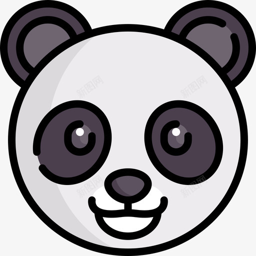 熊猫动物与自然2线性颜色图标svg_新图网 https://ixintu.com 动物与自然2 熊猫 线性颜色