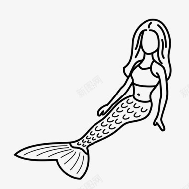 美人鱼潜水鱼图标图标