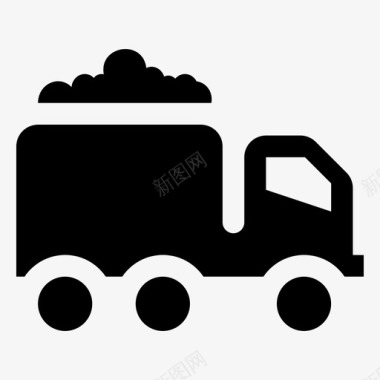 运煤车运输货物自卸车图标图标