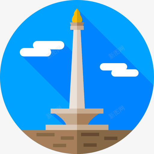 雅加达国家纪念碑地标15平坦图标svg_新图网 https://ixintu.com 地标15 平坦 雅加达国家纪念碑