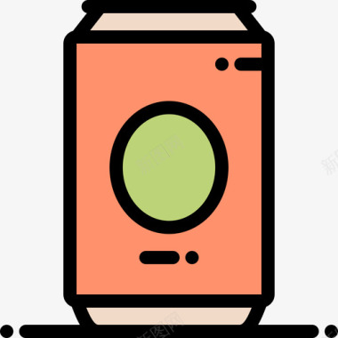 啤酒罐事件4线性颜色图标图标