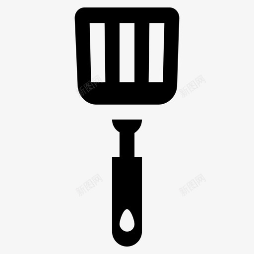 开槽勺烹饪勺油炸工具图标svg_新图网 https://ixintu.com 厨房烹饪用具字形图标 厨房用具 开槽勺 抹刀 油炸工具 烹饪勺