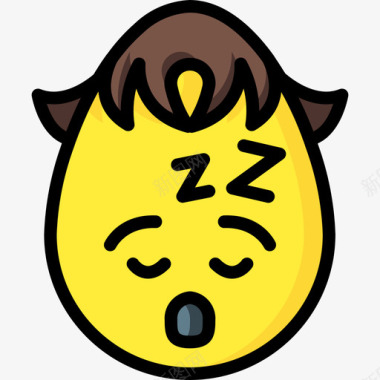 睡眠表情线性颜色图标图标