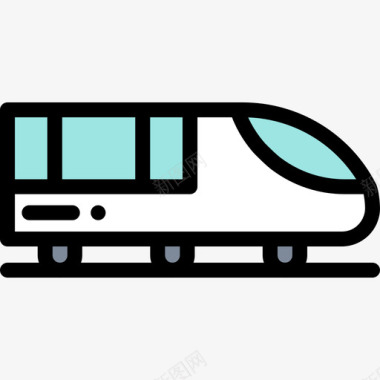 火车假日旅行7线性颜色图标图标