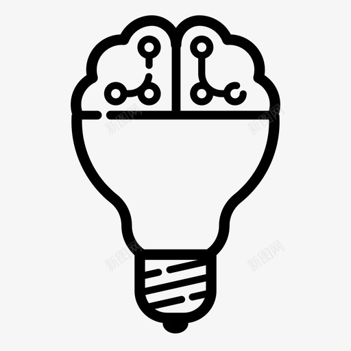 创新大脑人类图标svg_新图网 https://ixintu.com 人类 创新 大脑 思想 智力 灯泡