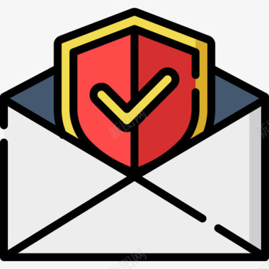电子邮件数据保护5线性颜色图标图标