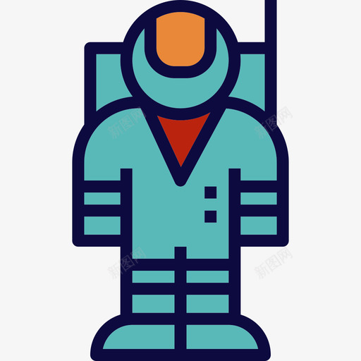 宇航员45号太空人线性颜色图标svg_新图网 https://ixintu.com 45号太空人 宇航员 线性颜色