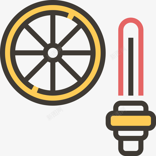 车轮自行车元素黄色阴影图标svg_新图网 https://ixintu.com 自行车元素 车轮 黄色阴影