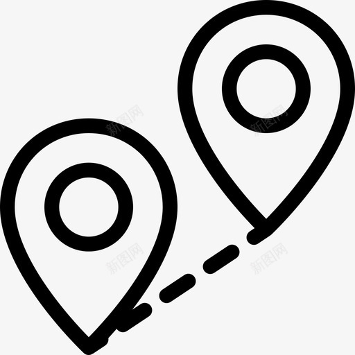 距离地图位置线性图标svg_新图网 https://ixintu.com 地图位置 线性 距离