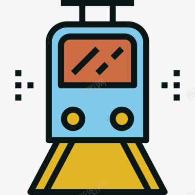 有轨电车旅游交通4线路颜色图标图标