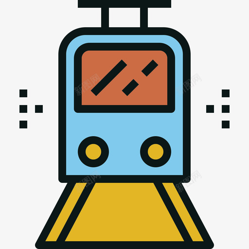 有轨电车旅游交通4线路颜色图标svg_新图网 https://ixintu.com 旅游交通4 有轨电车 线路颜色